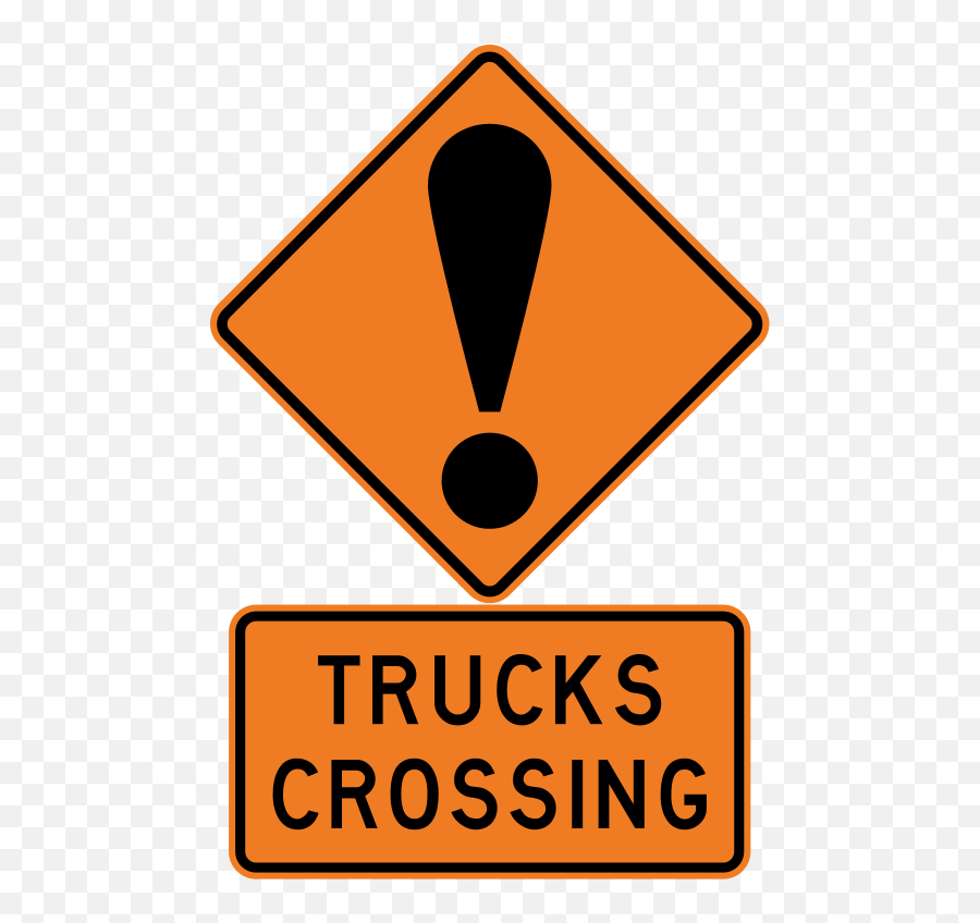 Trucks Crossing - Trucks Crossing Sign Emoji,What Emoji Signs Mean