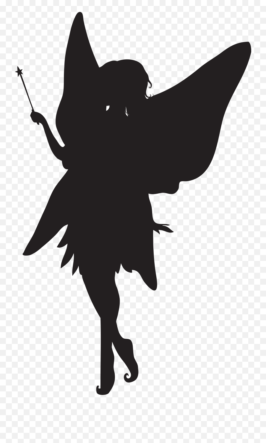 Forest Fairy Silhouette Png Clip - Forest Fairy Clip Art Emoji,Fairy Emoji