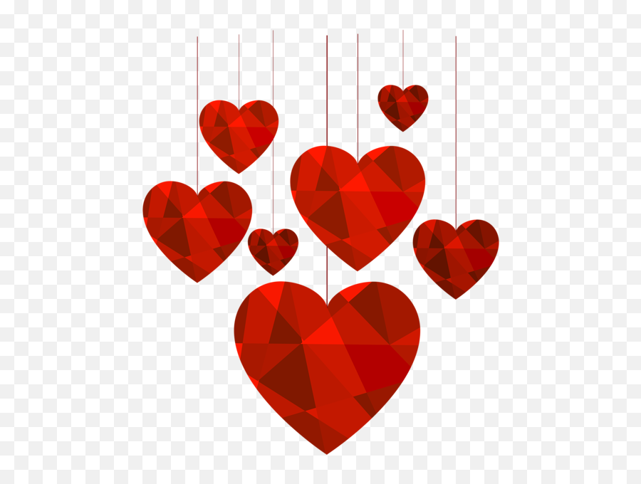 Hanging Hearts Transparent Clip Art Image Clipart - Valentines Heart Hanging Transparent Emoji,Floating Hearts Emoji