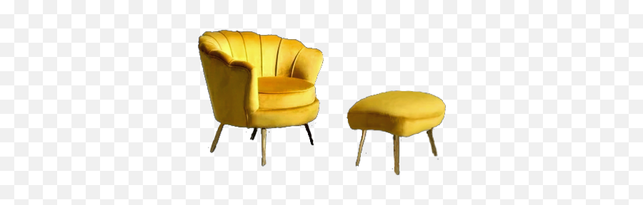 Chair Seat Armchair Yellow Velvet Retro - Club Chair Emoji,Seat Emoji