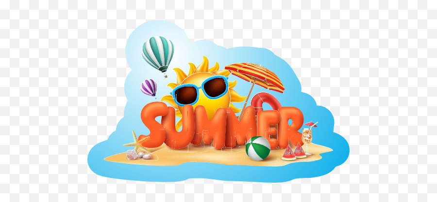 Summer On The Beach Sticker - Summer Season In India Emoji,Happy Thanksgiving Emoji Art
