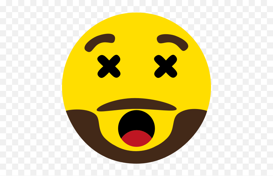 Beard Dead Emoji Face Icon - Amazed Icon Png,Dead Emoji Png
