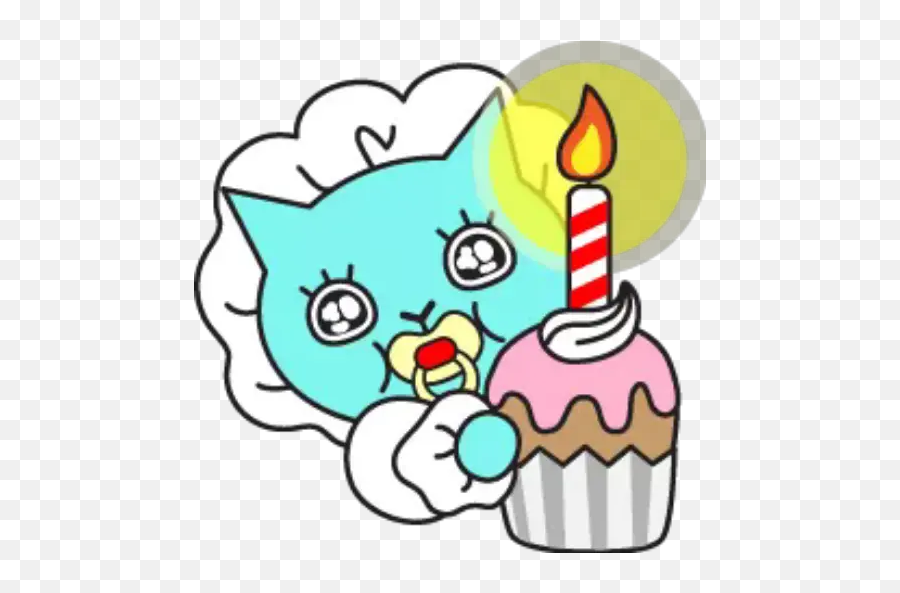Blue Cat Stickers For Whatsapp - Clip Art Emoji,Cupcake Emoji Android