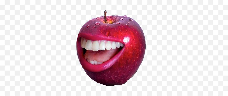 Apple Appleredredmouthmundzähne Sticker By Rachel - Apel Mulut Emoji,Apple Tongue Emoji