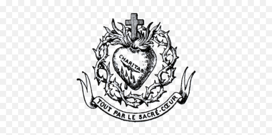Caritas - Sacred Heart Line Art Emoji,Emoticones Kawaii