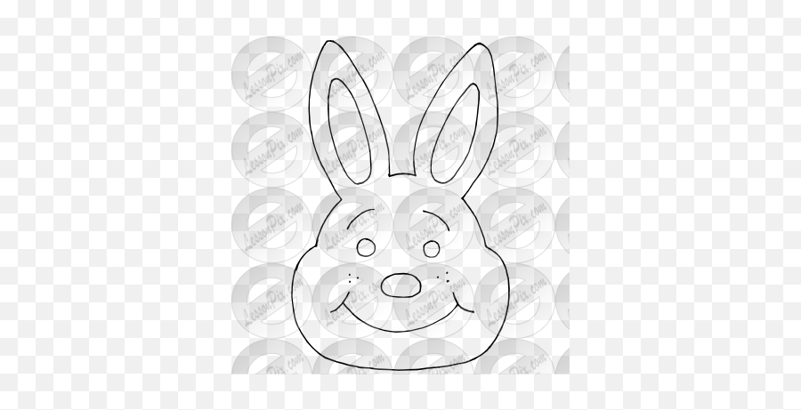 Happy Bunny Outline For Classroom Therapy Use - Cartoon Emoji,Bunny Emoticon