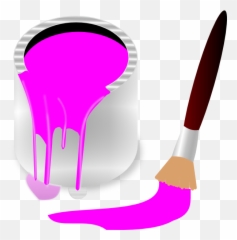 Vector Paintbrush Emoji - Pink Brush Clipart