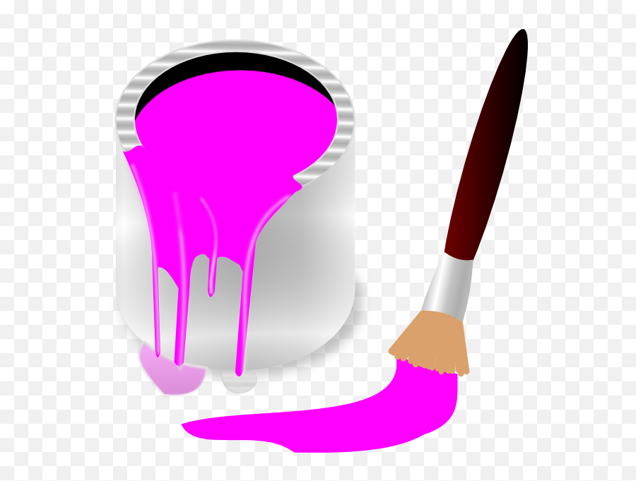 Vector Paintbrush Emoji Paint - Pink Paint Brush Clipart,Paint Bucket Emoji