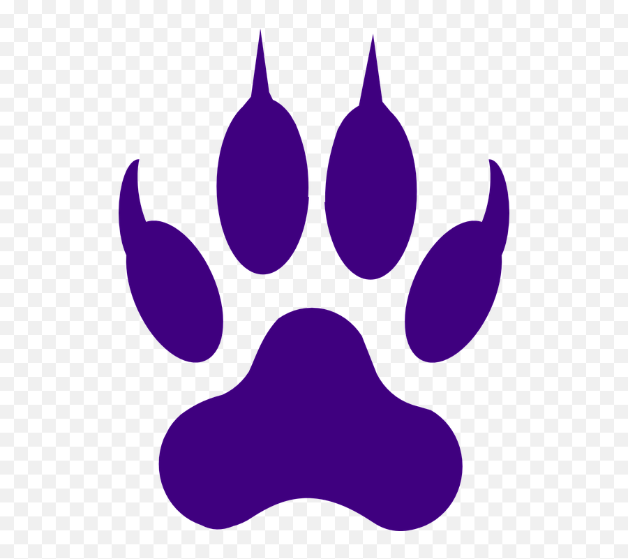 Claw Print Trail - Purple Wolf Paw Print Emoji,Tiger Bear Paw Prints Emoji