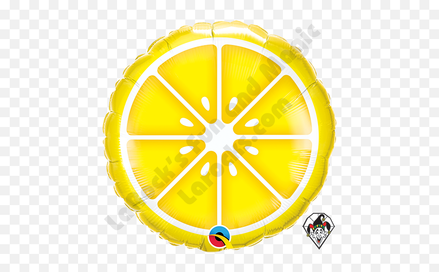 18 Inch Round Sliced Lemon Foil Balloon - Balloon Emoji,Lemon Emoji Hat