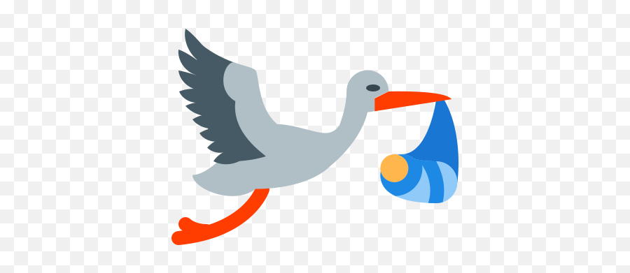 Flying Stork With Bundle Icon - Stork Emoji,Flying Bird Emoji