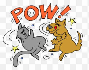 Fights - Cats And Dogs Fighting Clipart Emoji