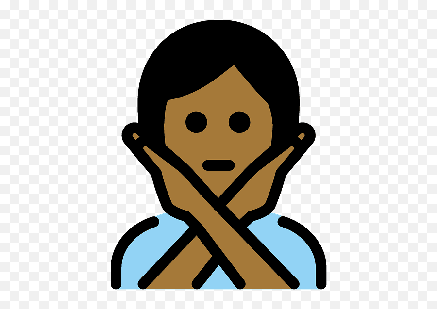 Person Gesturing No Emoji Clipart Free Download Transparent,Black Man Shrug Emoji