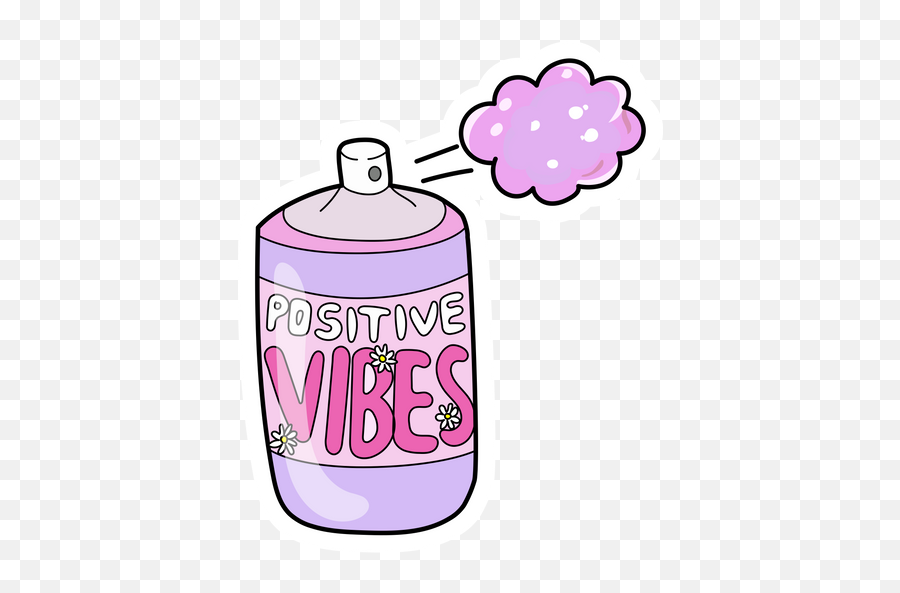 Vsco Girl Positive Vibes Spray Sticker - Sticker Mania Vsco Girl Png Stickers Emoji,Spray Can Emoji