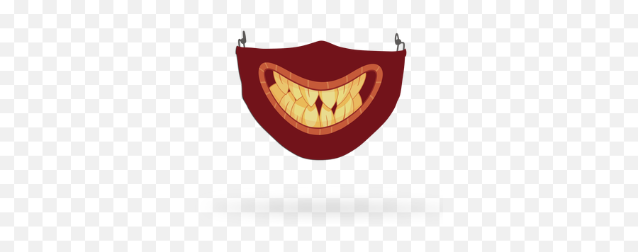 Red Scary Monster Face Covering Print 7 - Happy Emoji,Scary Emojis