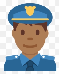 Police Officer Emoji With Medium - Black