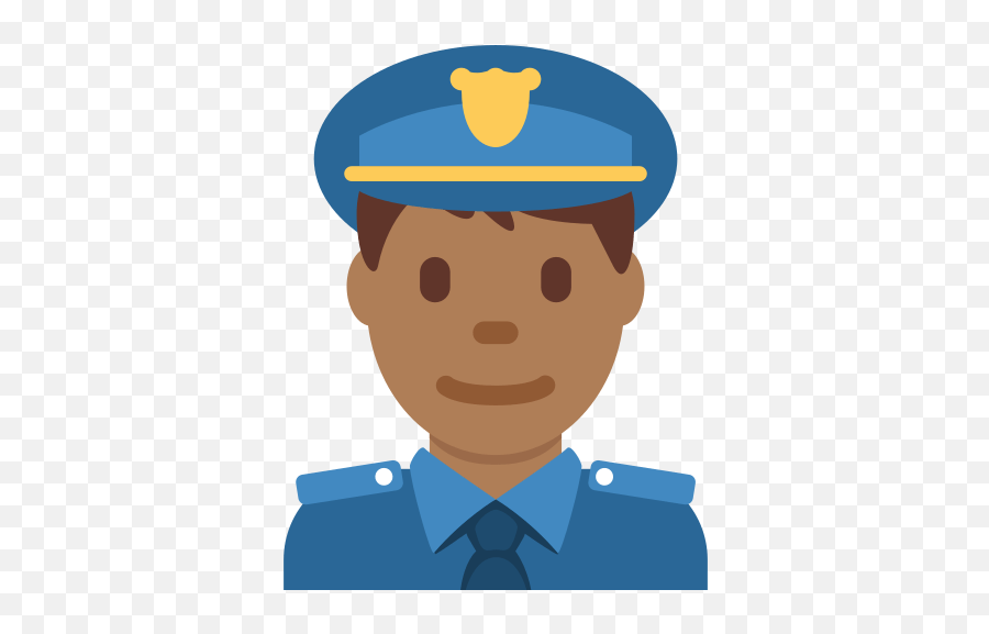 Police Officer Emoji With Medium - Black Police Emoji,Job Emoji