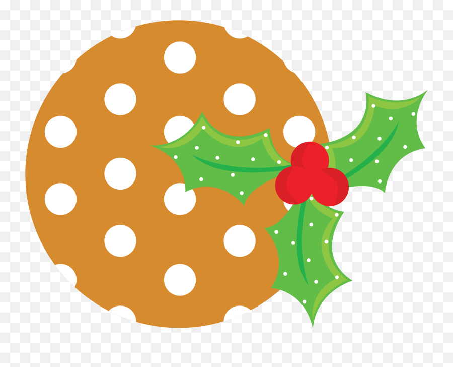 Christmas Cookie And Holly Clip Art - Holly Emoji,Snow Globe And Cookie Emoji