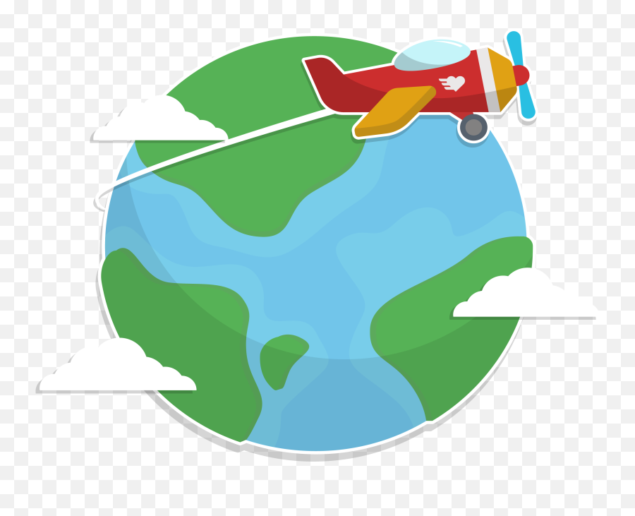 Traveling Clipart Plane Earth - Airplane Travel Animation Emoji,Emoji Heaven On Earth