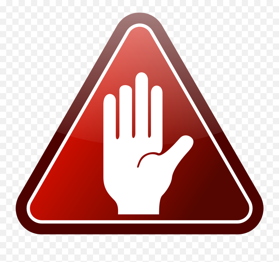 Glossy Hand Red Stop Triangle - Hand Stop Sign Clip Art Emoji,Gummy Bear Emoji