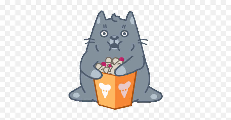 Top Cats Eating Popcorn Stickers For - Cat Eating Popcorn Emoji,Emoji Eating Popcorn