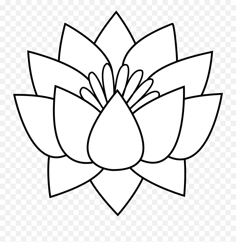 Free White Lotus Flower Png Download - Lotus Flower Drawing Cartoon Emoji,Lotus Flower Emoji