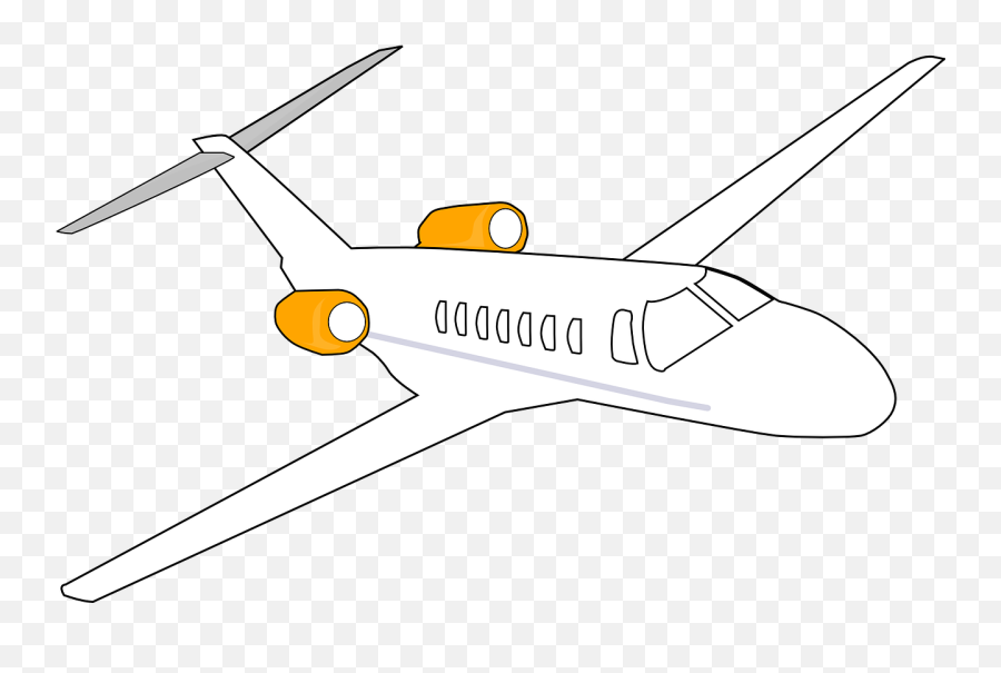 Airplane Fly Turbins Orange White - Cartoon Plane Black Background Emoji,Airplane Emoticon