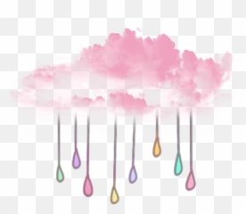 Ftestickers Cloud Pinkcloud Rain - Transparent Pink Clouds Png Emoji,Wind Chime Emoji