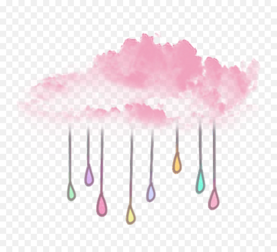 Ftestickers Cloud Pinkcloud Rain - Transparent Pink Clouds Png Emoji,Wind Chime Emoji
