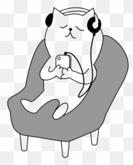 Nine Productivity Boosting Listens - Cat Relaxing Clip Art Emoji