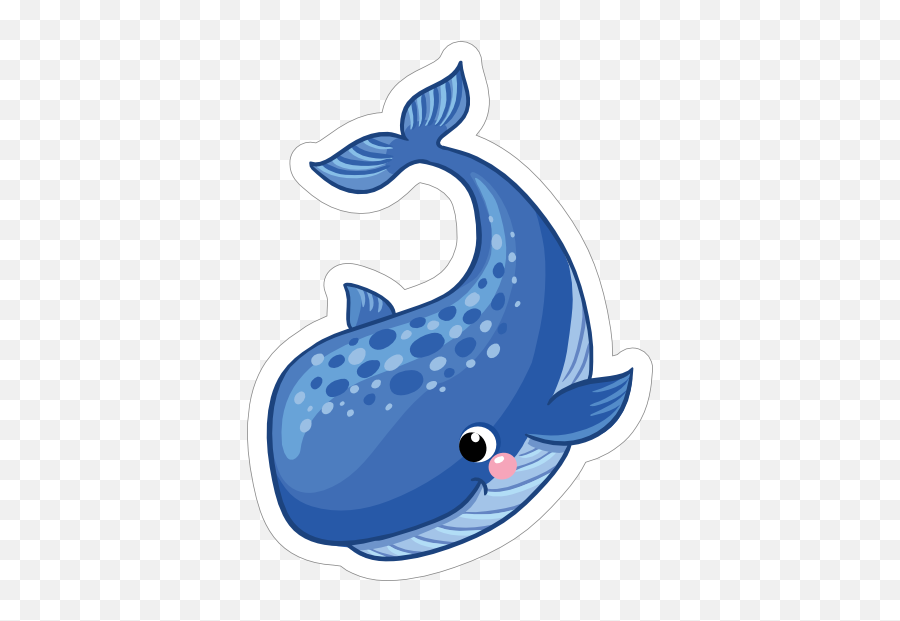 Blushing Blue Whale Sticker - Logo Blue Whale Sticker Emoji,Whale Emoji