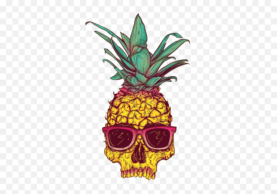 Download Skull Calavera Creative Tropical Fruit Pineapple - Pineapple Skull Emoji,Pineapple Emoticon