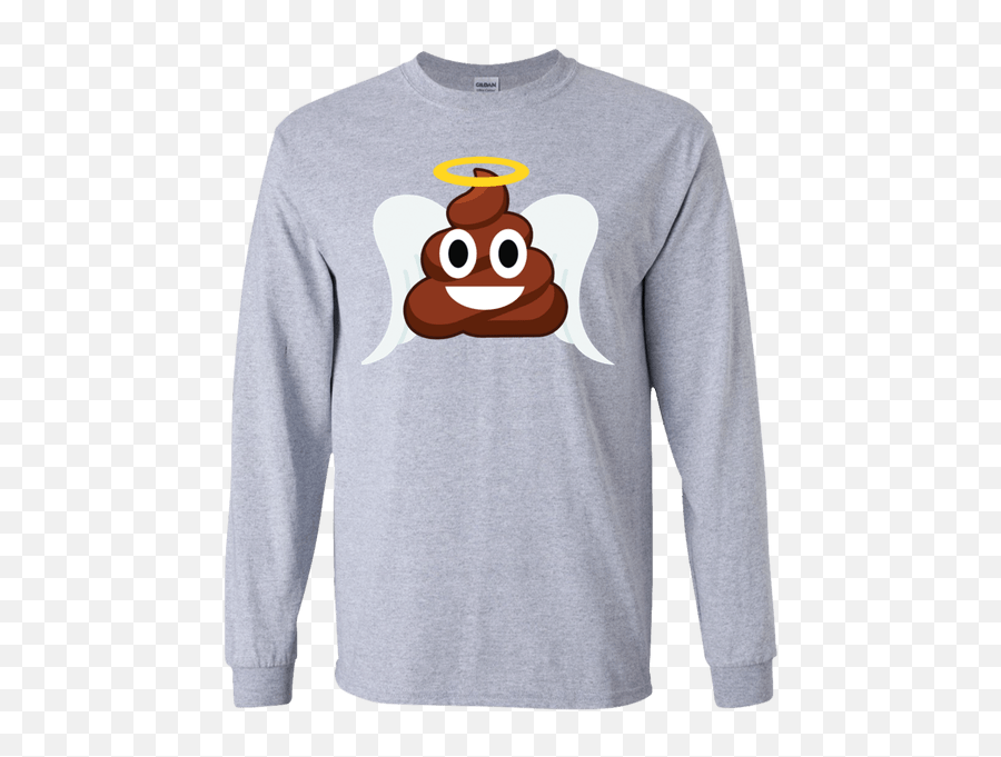 Download Christmas Angel Poop Emoji Adult Ls - Shirt Png,Adult Emoji