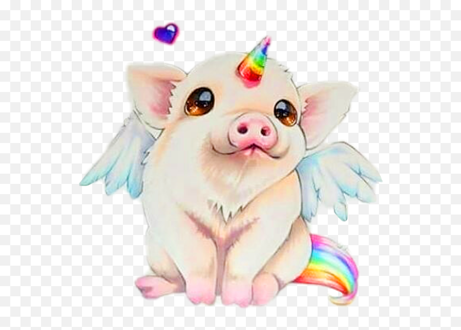 Pink Pig Sticker Challenge - Unicorn Pig Emoji,Leaf Pig Emoji