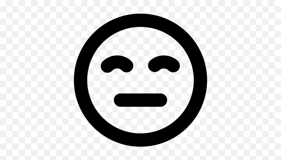Sad Emoji Icon Of Line Style - Illustration,Serious Emoji