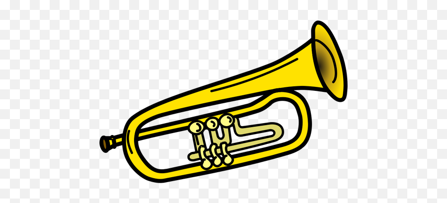 Yellow Trumpet Line Art Vector - Trumpet Clipart Emoji,French Horn Emoji