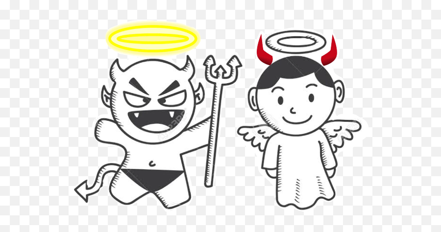 Angel With Some Horns Angel - Male Cute Angel Cartoon Emoji,Devil Horns Hand Emoji