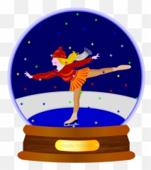 Animated Snow Globe Skater - Clip Art Snow Globes Emoji,Snow Globe And Cookie Emoji