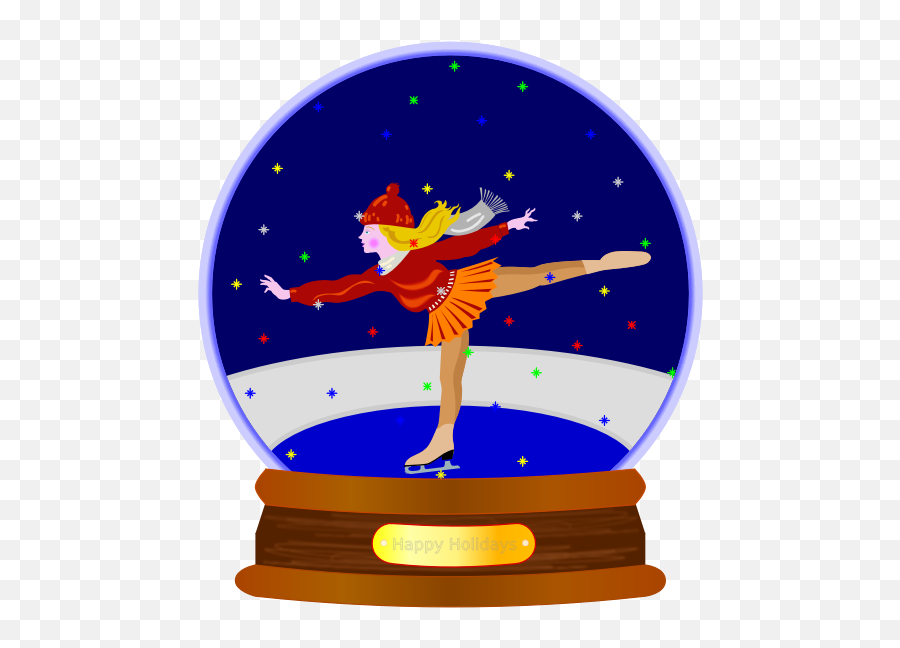 Animated Snow Globe Skater - Clip Art Snow Globes Emoji,Snow Globe And Cookie Emoji