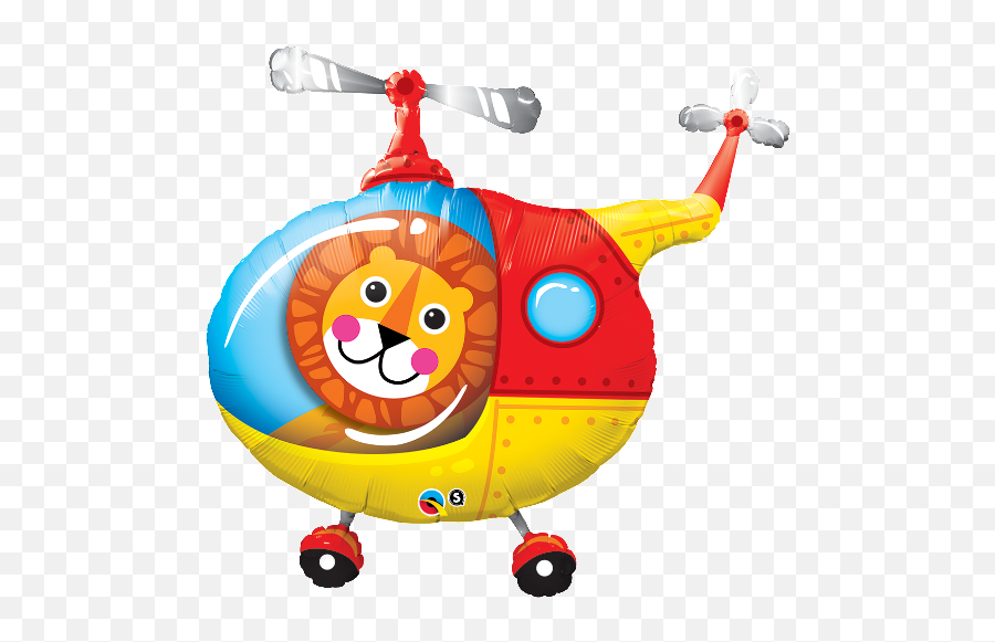 Lion Helicopter Large Foil Balloon 1pc - Lion Helicopter Emoji,Helicopter Emoticon