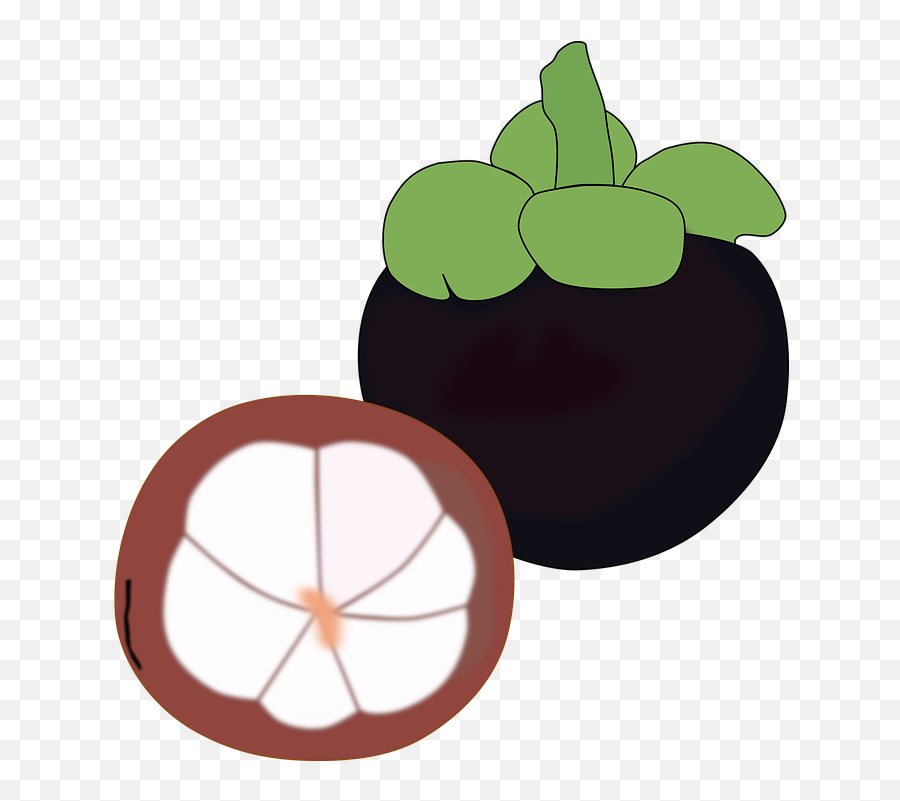 Flat Fruit - Clipart Mangosteen Emoji,Mango Fruit Emoji