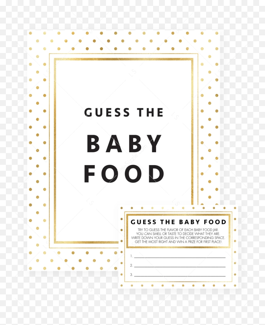 Gold Baby Shower Guess The Baby Food - Circle Emoji,Rectangle With X Inside Emoji