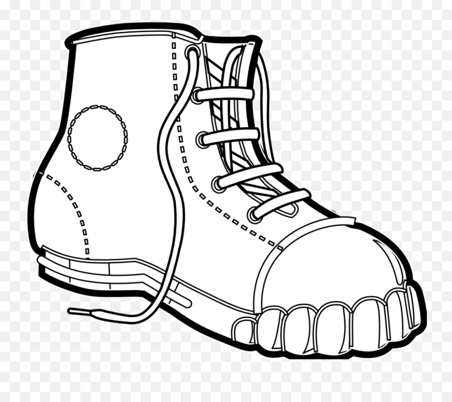 Old Shoes Drawing Free Download On Clipartmag - Black And White Boot Clip Art Emoji,Emoji Shoes Vans