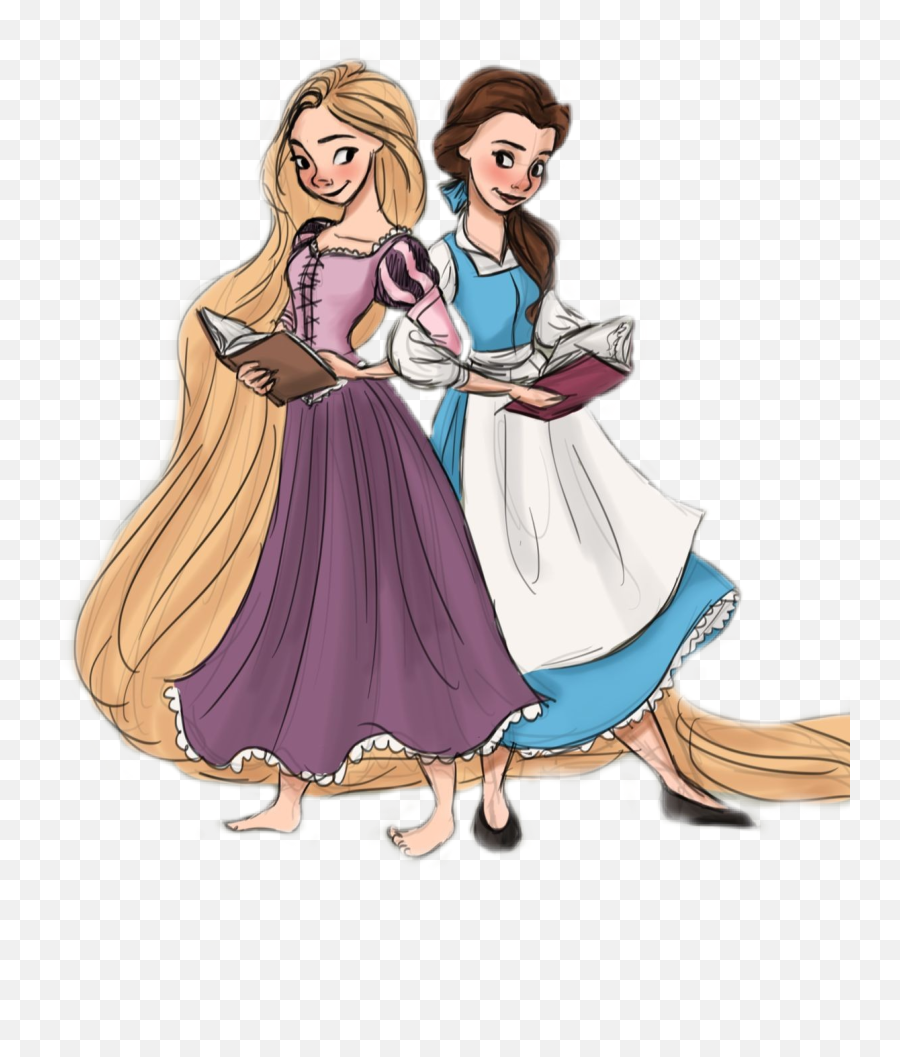 Belle Rapunzel Princess Disney Bff Friends Friendship - Belle And Rapunzel Emoji,Rapunzel Emoji