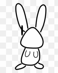 Free Bunny Ears Clipart Black And White Download - Angry Rabbit Emoji