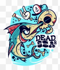 Mq Fish Skull Water Blue Sticker - Jony Tentaculos Emoji