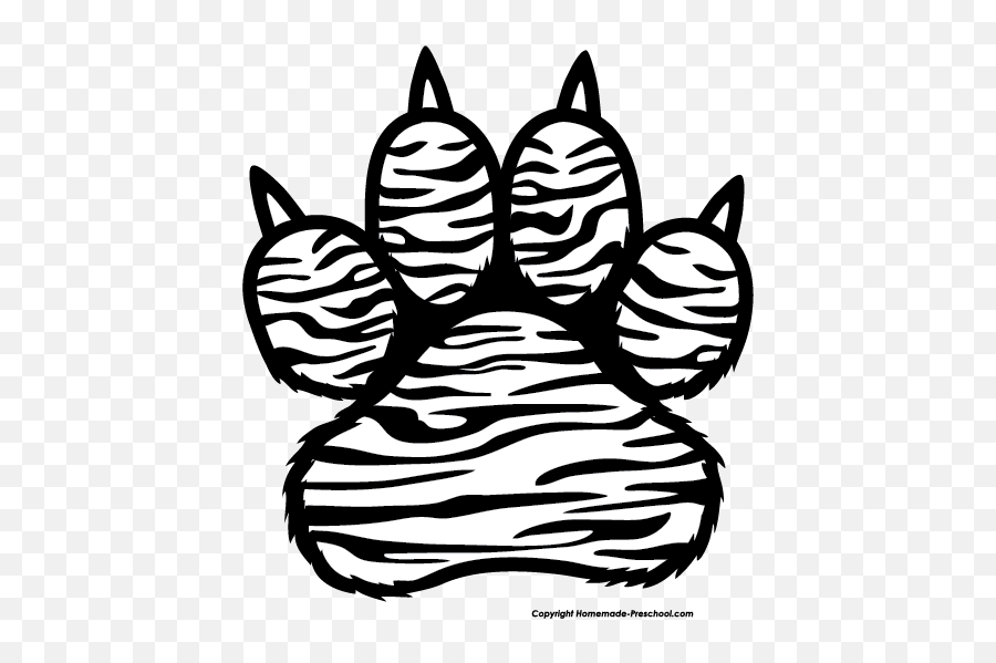 Tribal Paw Print Tattoo - Clip Art Library Tiger Paw Prints Clip Art Emoji,Tiger Bear Paw Prints Emoji
