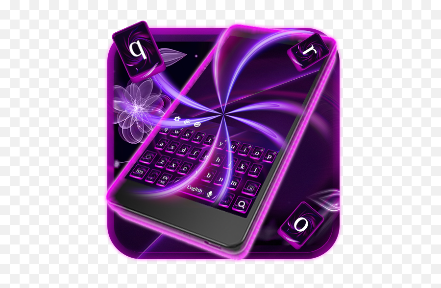 Purple Neon Keyboardgive Your Keyboards - Smartphone Emoji,Purple Emoji Keyboard