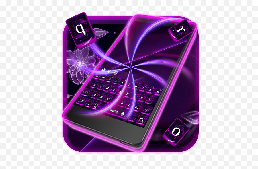 Purple Neon Keyboardgive Your Keyboards Smartphone Emoji Purple Emoji 