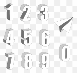 Numbers 3d Paper Airplane - Bilangan Yg Habis Dibagi 2 Emoji